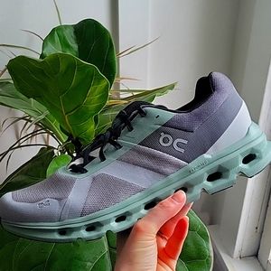 On Cloudrunner Running Shoes Men's 12.5 Alloy/Moss